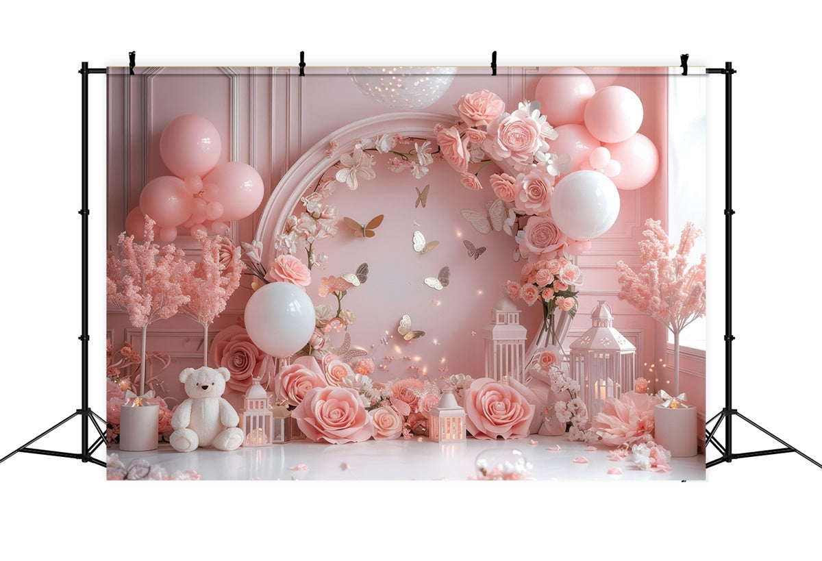 Happy Mother's Day Backdrop Sweet Pink Balloon Arch Backdrop GQ2-157