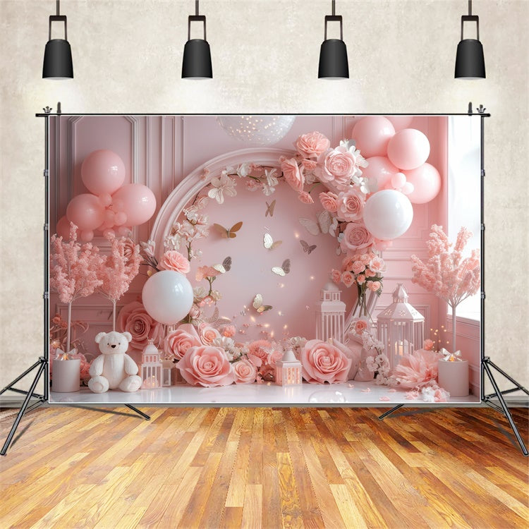 Happy Mother's Day Backdrop Sweet Pink Balloon Arch Backdrop GQ2-157