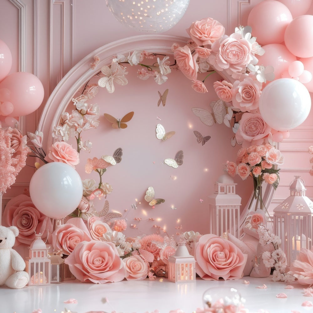 Happy Mother's Day Backdrop Sweet Pink Balloon Arch Backdrop GQ2-157