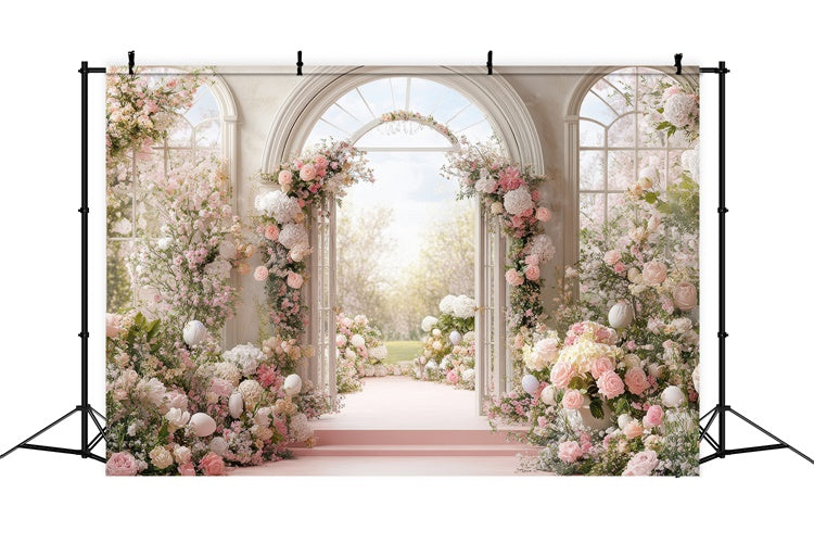 Mothers Day Backdrop Enchanted Floral Pathway Arch Backdrop GQ2-160