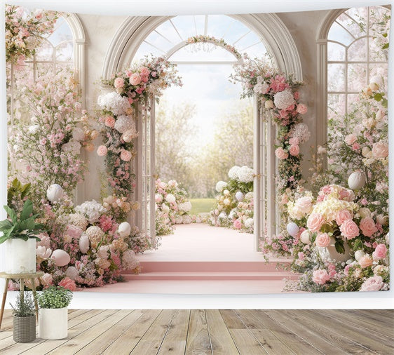 Mothers Day Backdrop Enchanted Floral Pathway Arch Backdrop GQ2-160