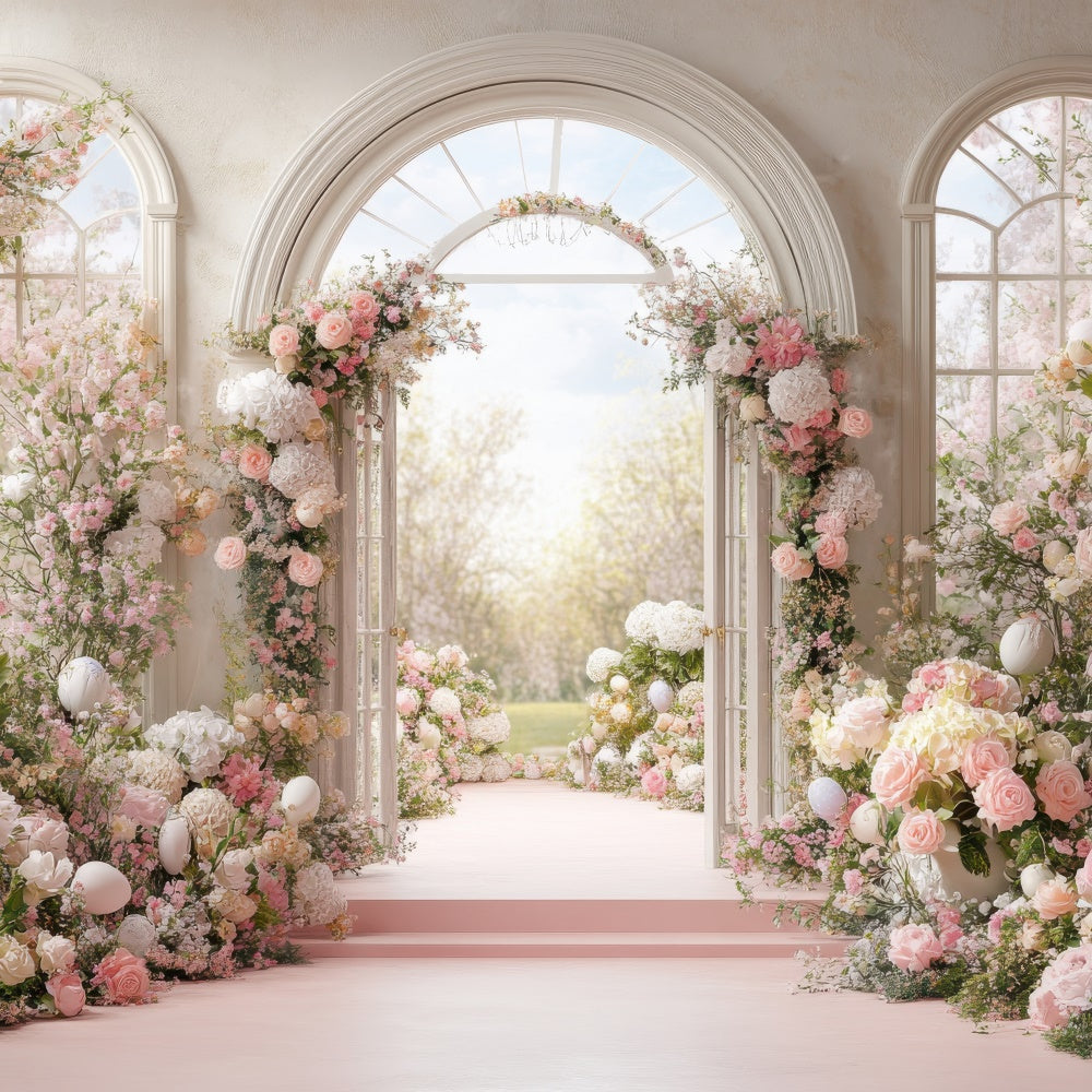 Mothers Day Backdrop Enchanted Floral Pathway Arch Backdrop GQ2-160