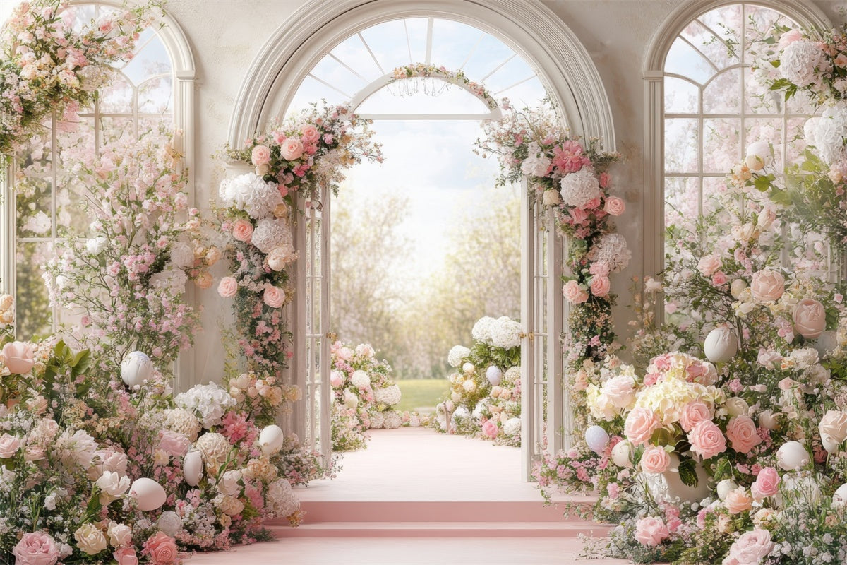 Mothers Day Backdrop Enchanted Floral Pathway Arch Backdrop GQ2-160