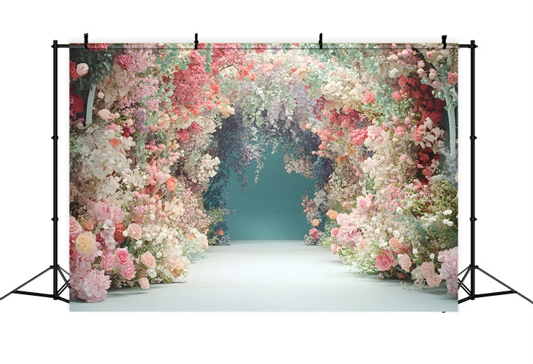 Mother's Day Backdrop Colorful Spring Flower Archway Backdrop GQ2-164