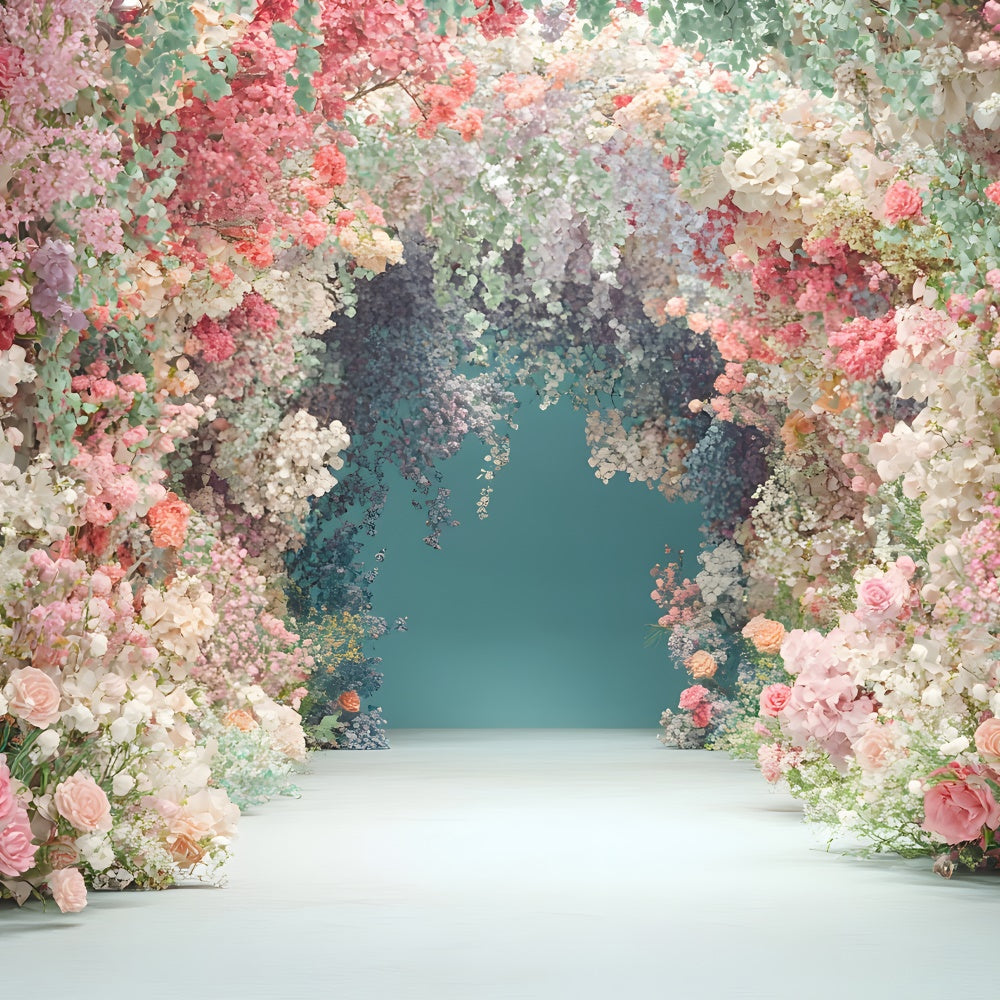 Mother's Day Backdrop Colorful Spring Flower Archway Backdrop GQ2-164