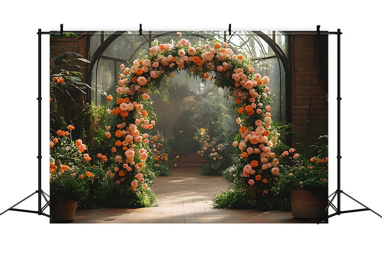 Mother's Day Photo Backdrops Lush Rose Garden Arch Backdrop GQ2-166