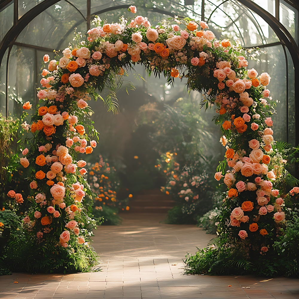 Mother's Day Photo Backdrops Lush Rose Garden Arch Backdrop GQ2-166