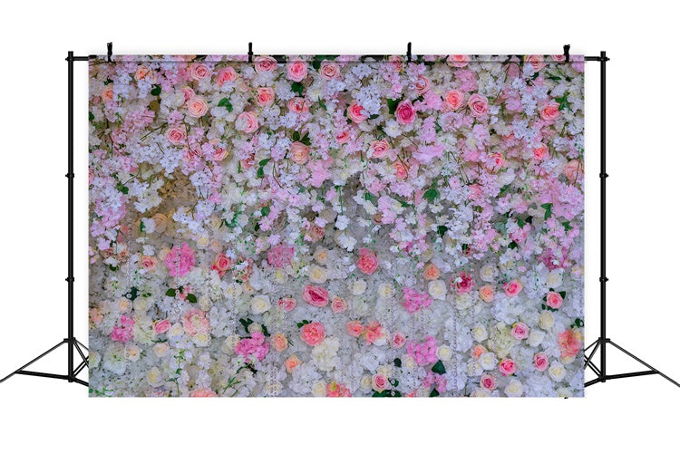 Backdrops For Mother's Day Light Pink Floral Cascade Backdrop GQ2-170