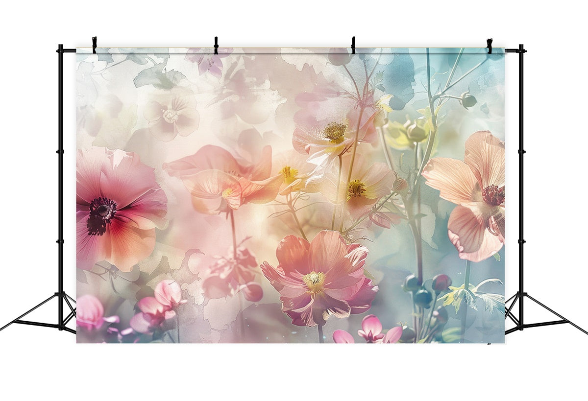 Mothers Day Backdrops Pastel Watercolor Floral Dream Backdrop GQ2-173