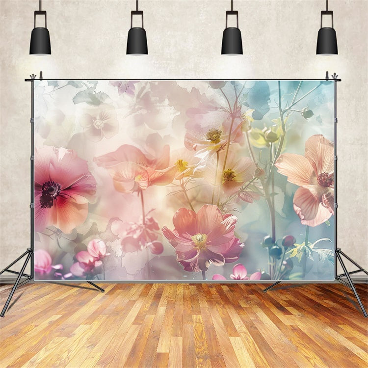 Mothers Day Backdrops Pastel Watercolor Floral Dream Backdrop GQ2-173