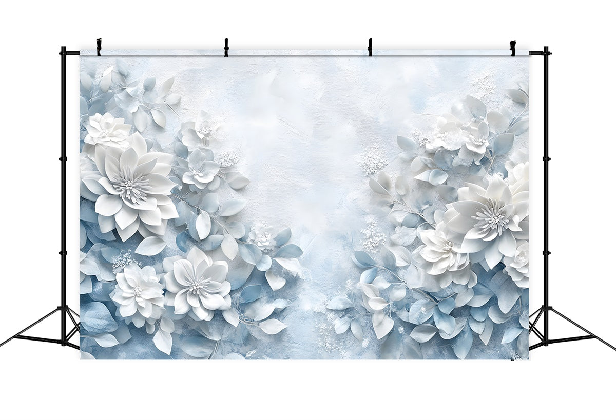 Backdrops For Mother's Day Blue White Floral Elegant Backdrop GQ2-174