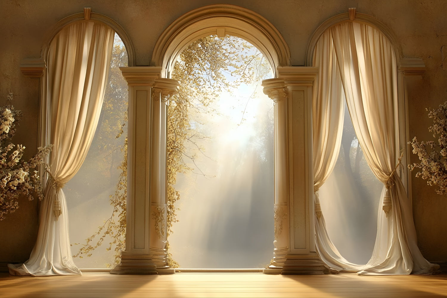 Mothers Day Backdrop Ideas Peaceful Sunlit Archway Backdrop GQ2-177