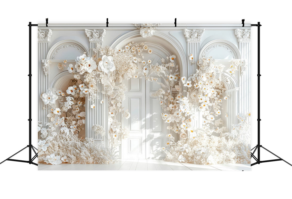 Backdrops For Mother's Day Delicate White Blossom Arch Backdrop GQ2-178