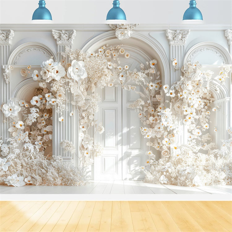 Backdrops For Mother's Day Delicate White Blossom Arch Backdrop GQ2-178