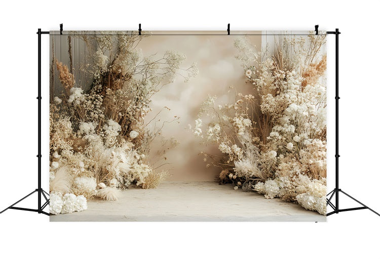 Backdrop Mothers Day Warm Beige Floral Arrangement Backdrop GQ2-194