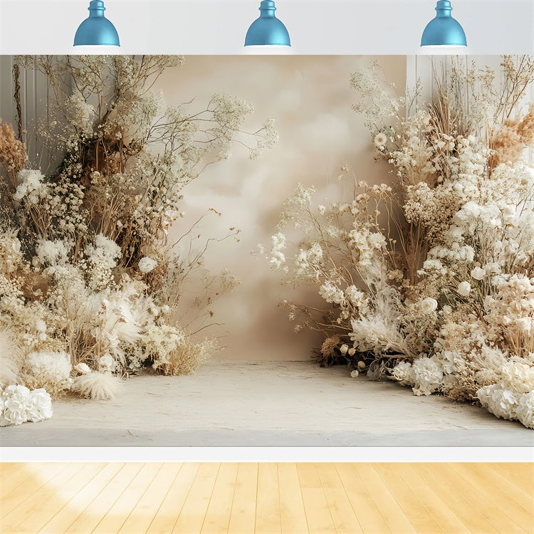 Backdrop Mothers Day Warm Beige Floral Arrangement Backdrop GQ2-194