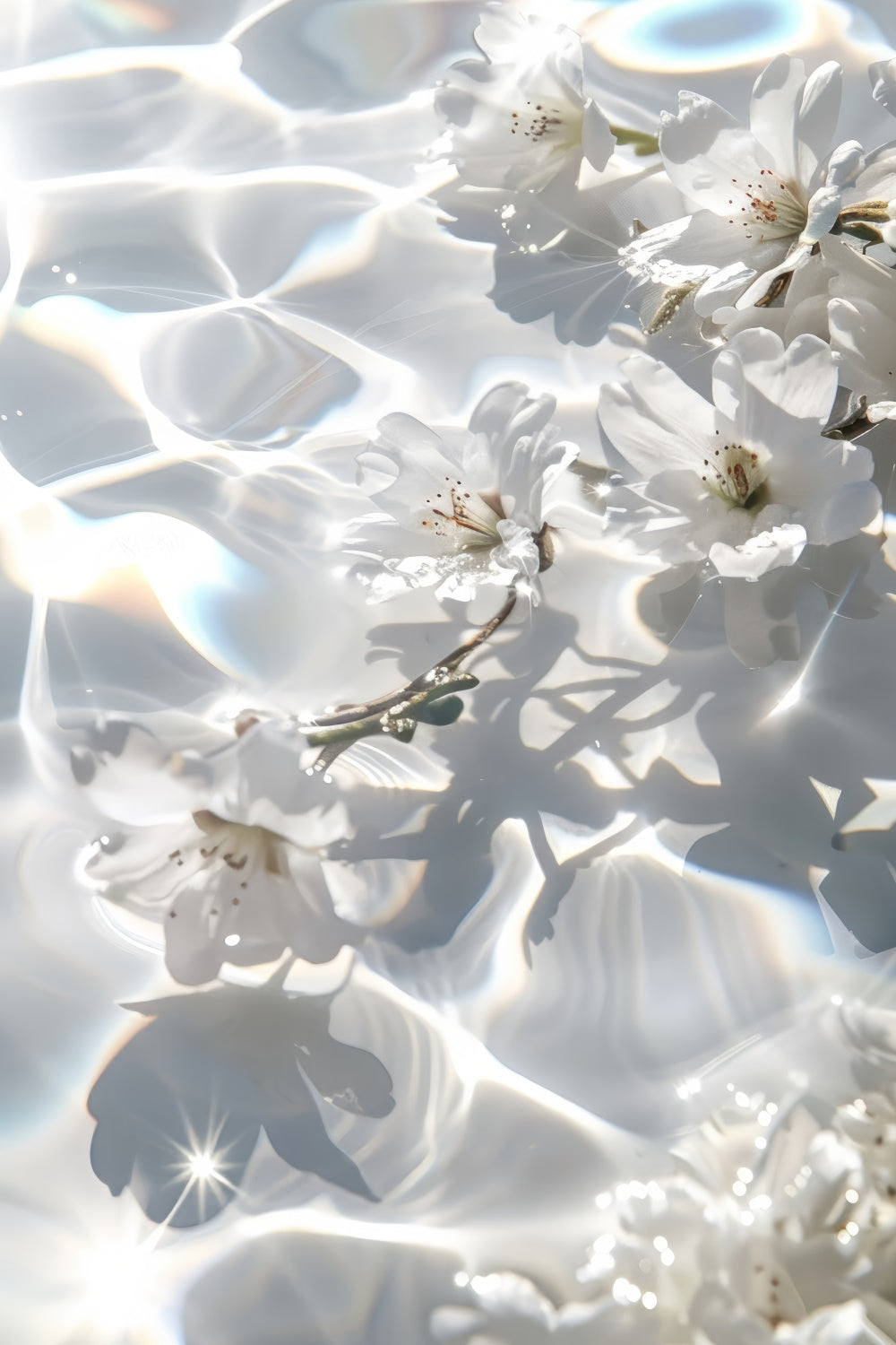 Mothers Day Backdrop Ideas Sparkling Water White Flower Backdrop GQ2-197