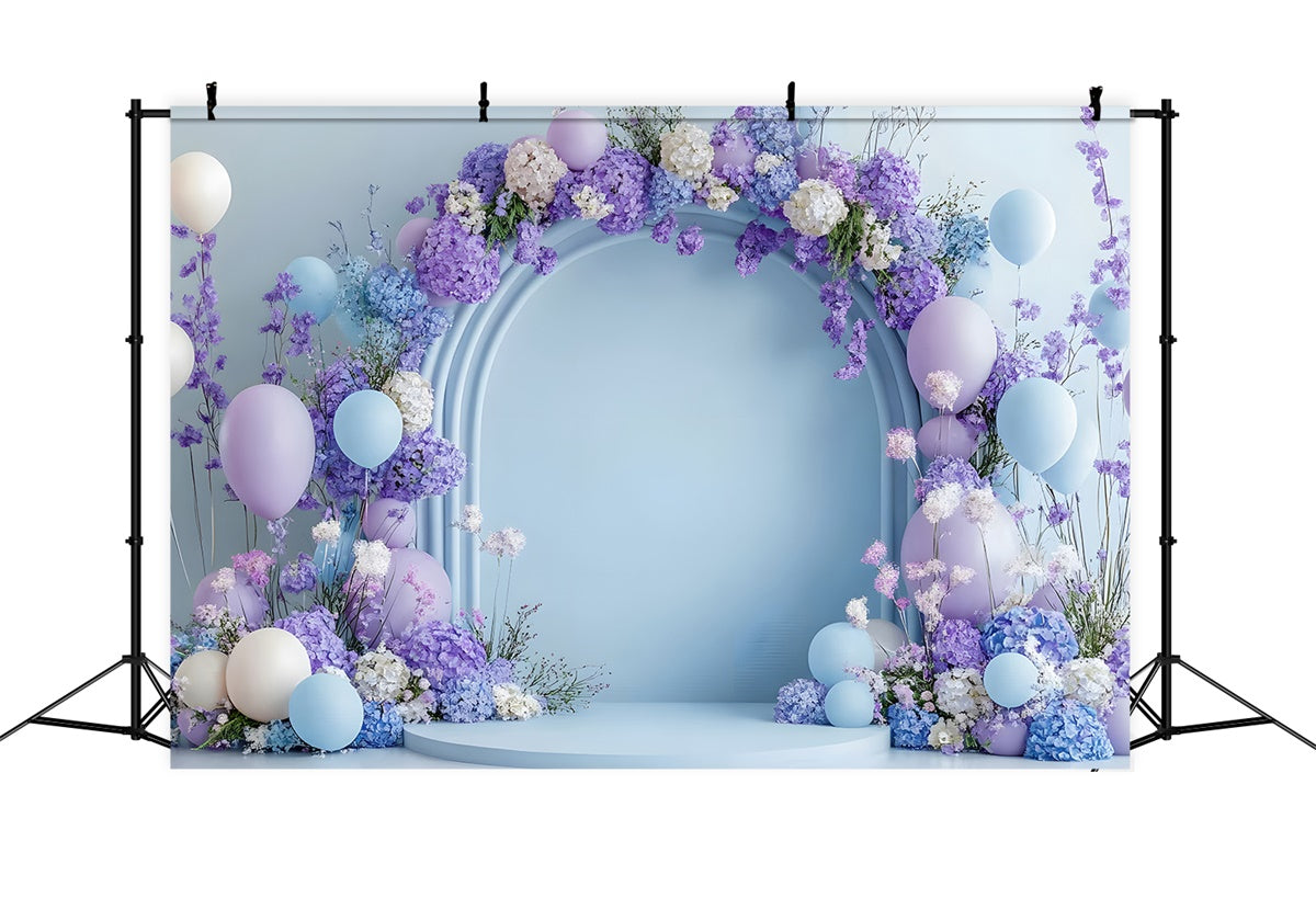 Mothers Day Backdrop Dreamy Lavender Balloon Floral Backdrop GQ2-198