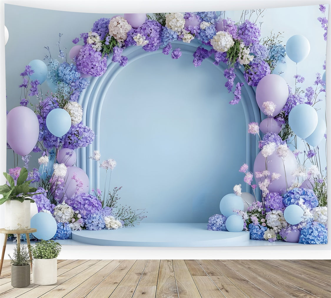 Mothers Day Backdrop Dreamy Lavender Balloon Floral Backdrop GQ2-198