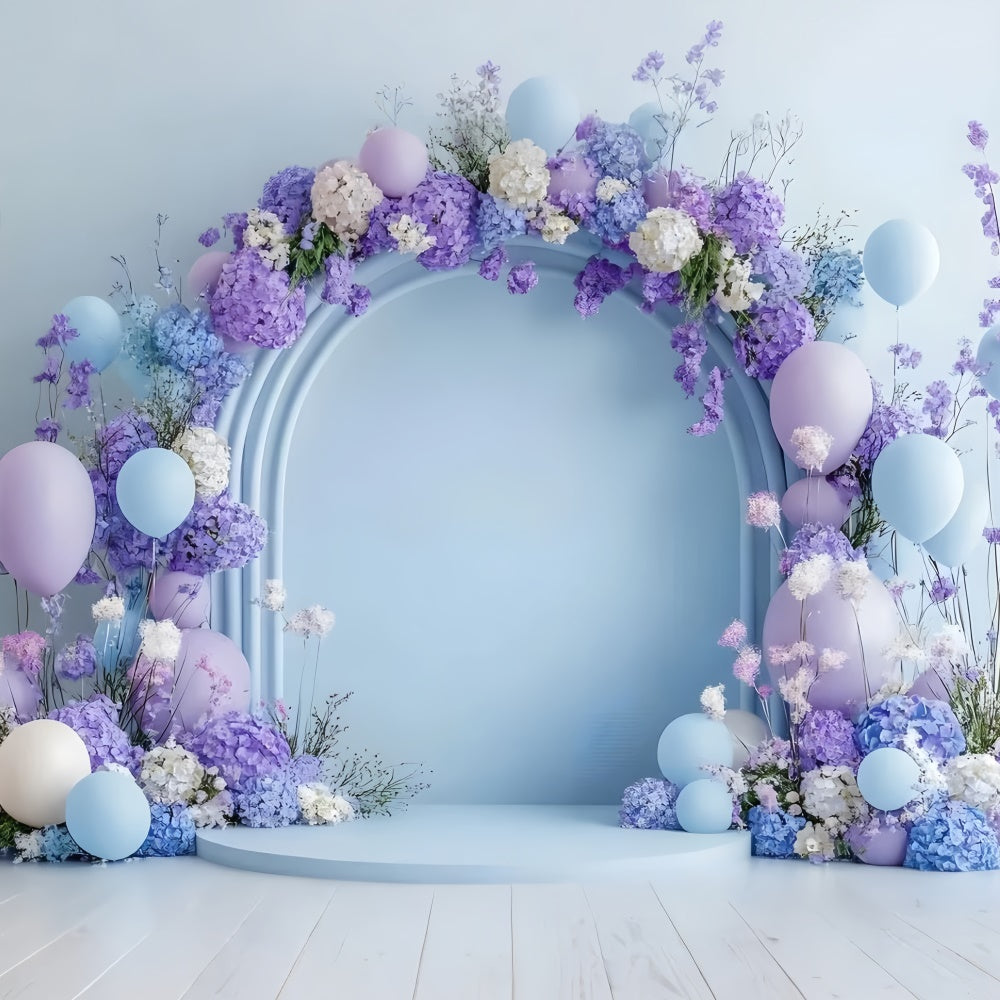 Mothers Day Backdrop Dreamy Lavender Balloon Floral Backdrop GQ2-198