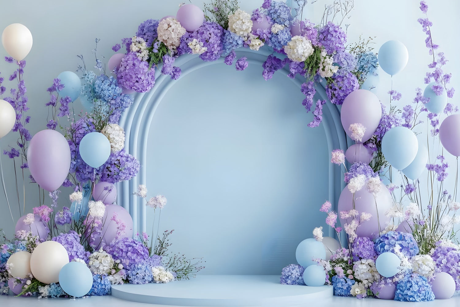 Mothers Day Backdrop Dreamy Lavender Balloon Floral Backdrop GQ2-198