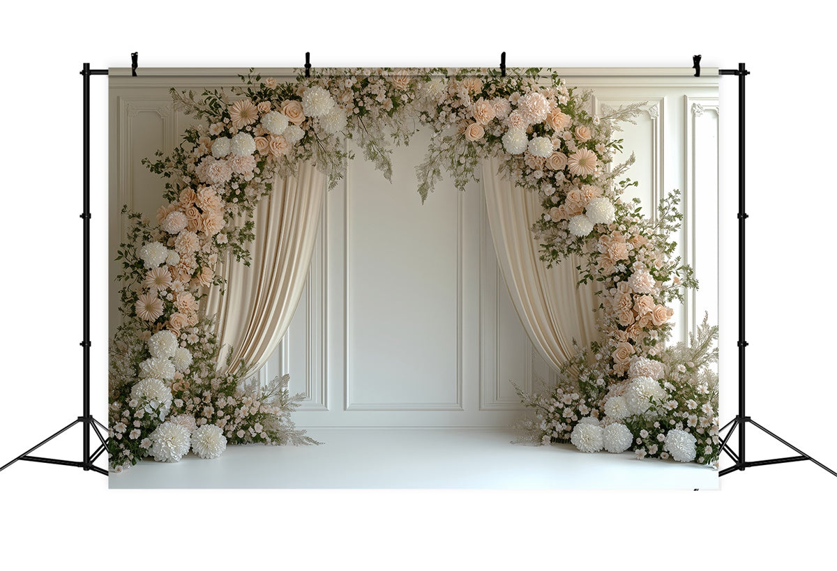 Mothers Day Photo Backdrop Creamy Rose Elegant Arch Backdrop GQ2-199