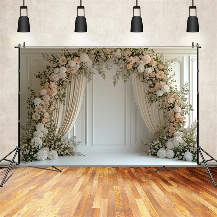 Mothers Day Photo Backdrop Creamy Rose Elegant Arch Backdrop GQ2-199