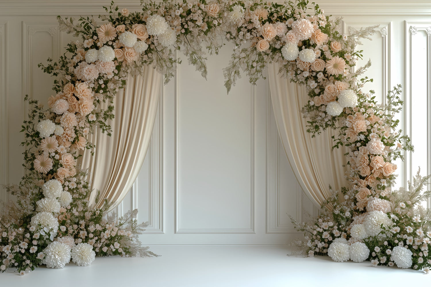 Mothers Day Photo Backdrop Creamy Rose Elegant Arch Backdrop GQ2-199