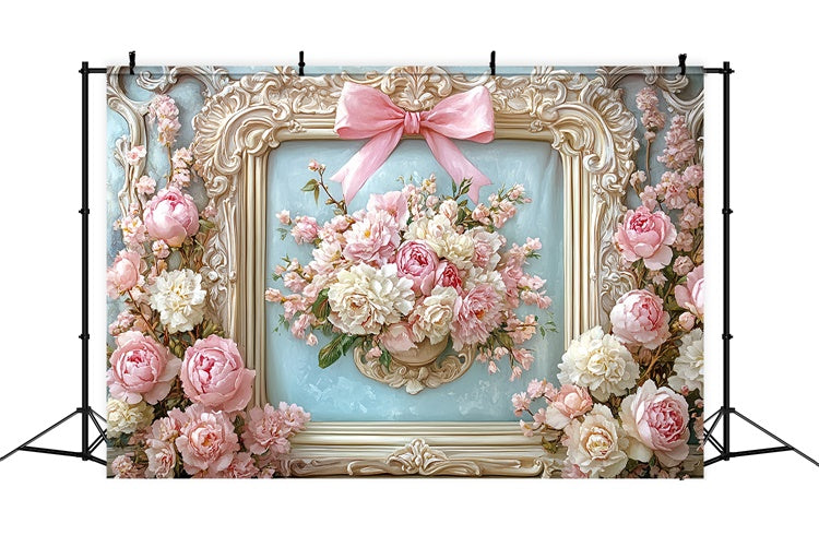 Mothers Day Backdrops Elegant Floral Framed Bouquet Backdrop GQ2-202