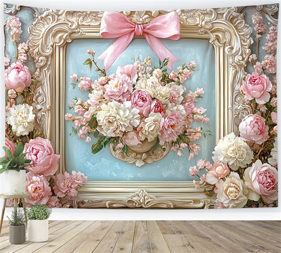 Mothers Day Backdrops Elegant Floral Framed Bouquet Backdrop GQ2-202