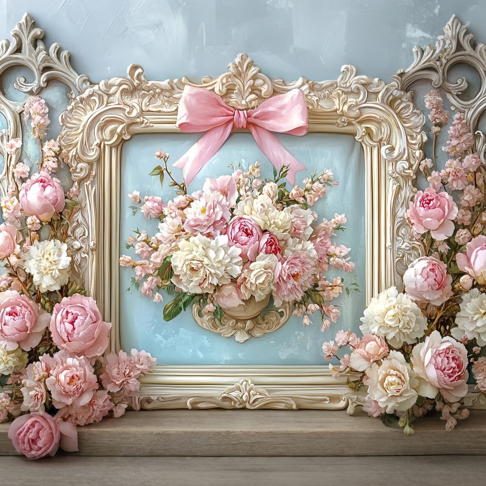 Mothers Day Backdrops Elegant Floral Framed Bouquet Backdrop GQ2-202