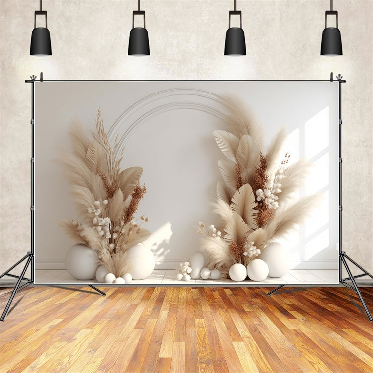 Boho Backdrop Ideas Elegant Beige Floral Arch Backdrop GQ2-3