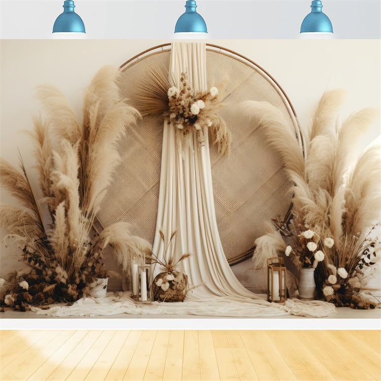 Boho Backdrop Bohemian Chic Pampas Photography Backdrop GQ2-32