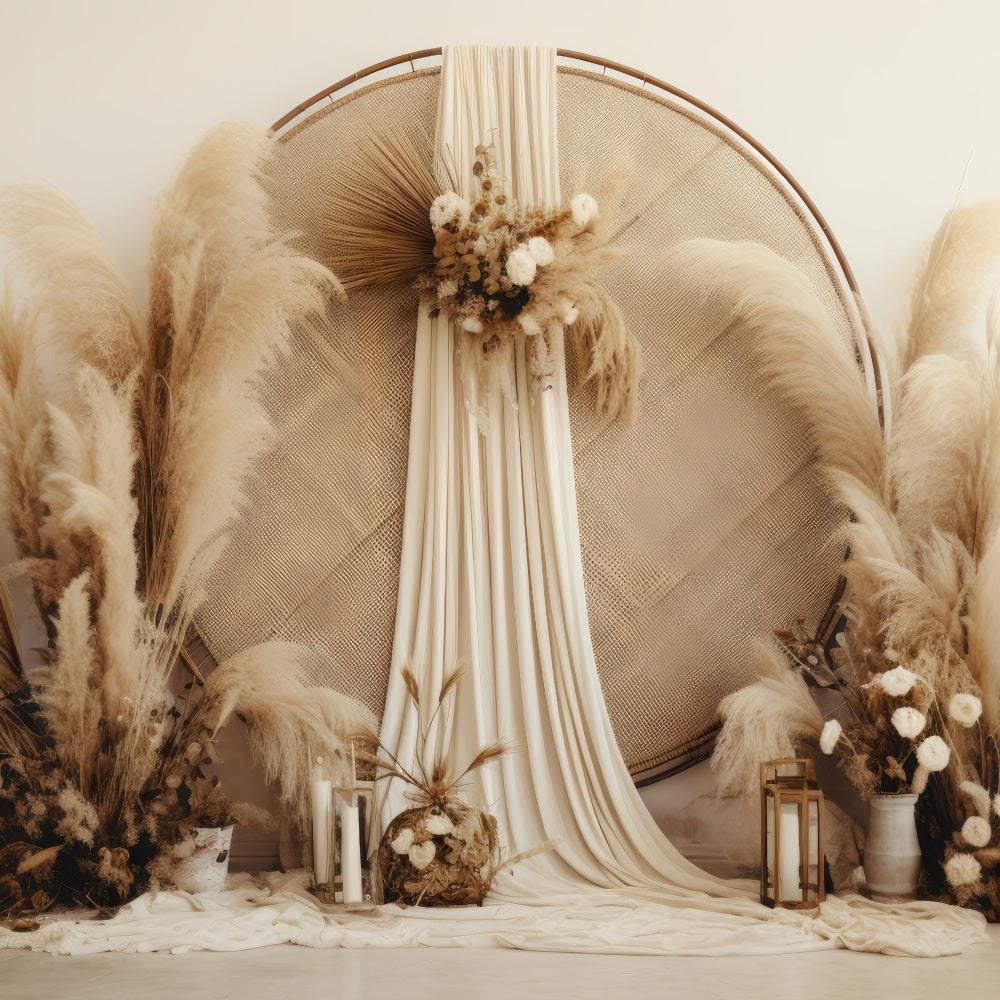 Boho Backdrop Bohemian Chic Pampas Photography Backdrop GQ2-32