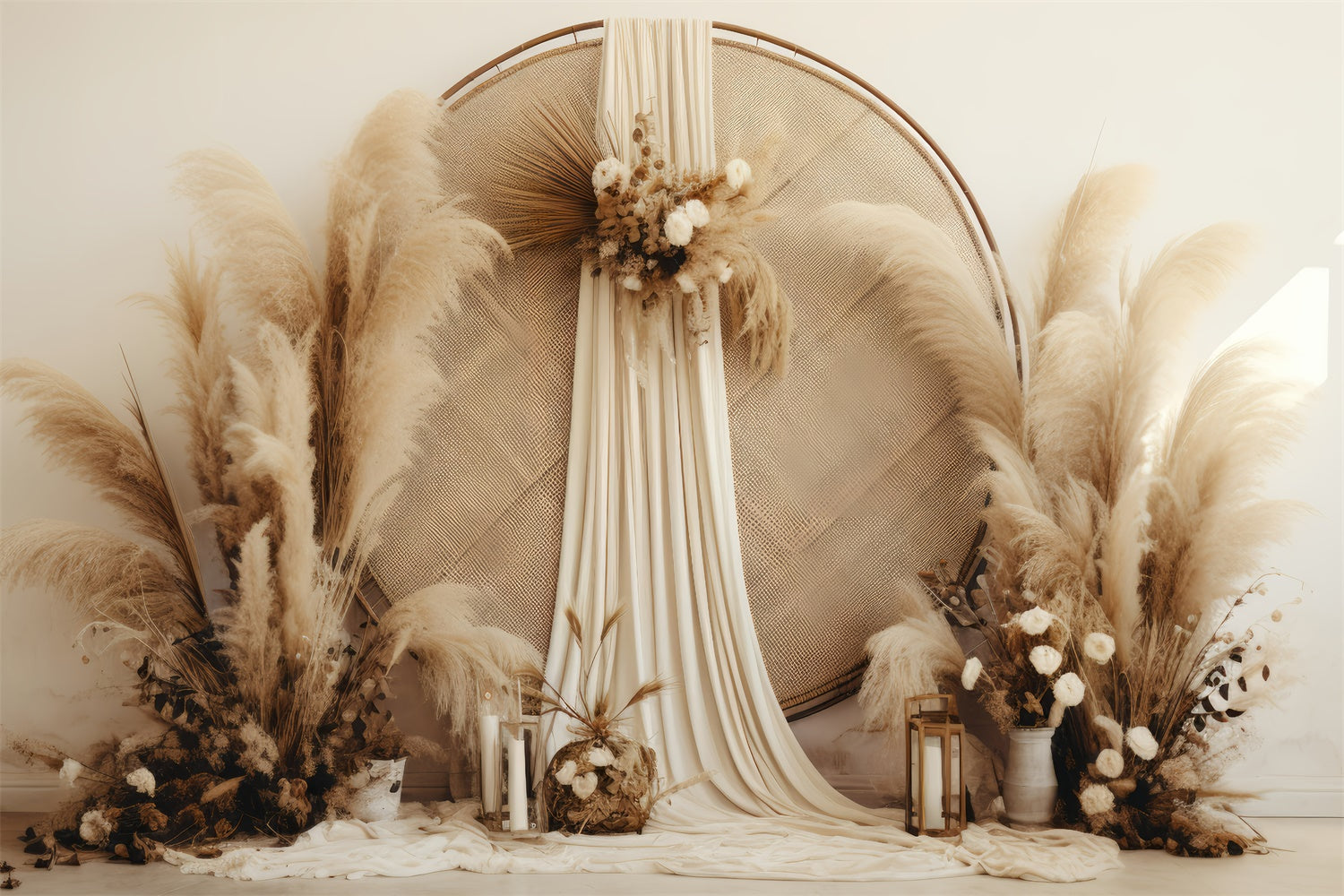 Boho Backdrop Bohemian Chic Pampas Photography Backdrop GQ2-32