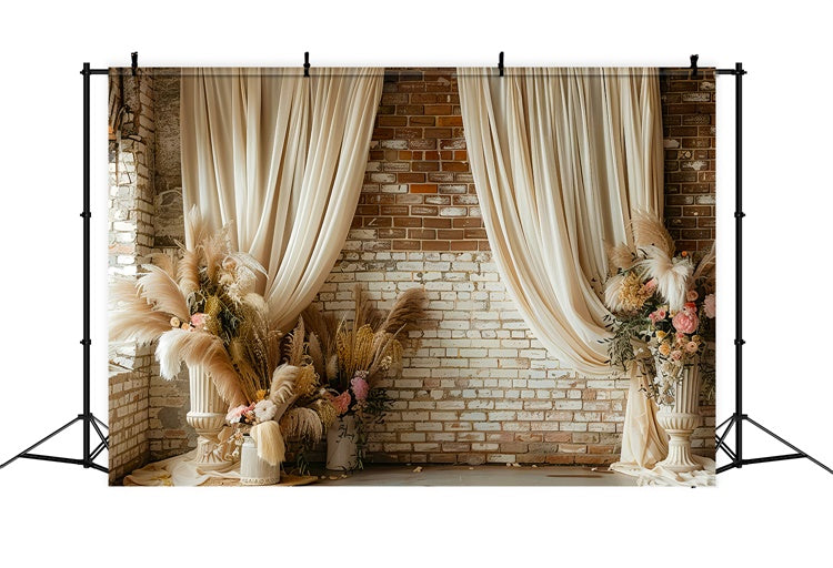 Boho Backdrop Ideas Earthy Bedroom Dried Floral Backdrop GQ2-36