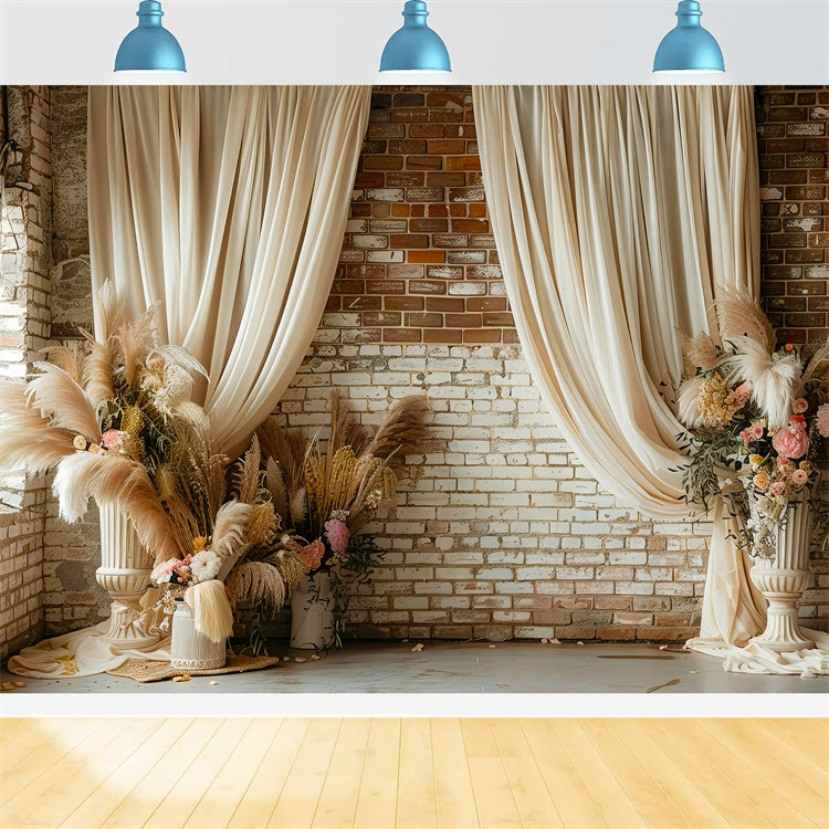 Boho Backdrop Ideas Earthy Bedroom Dried Floral Backdrop GQ2-36