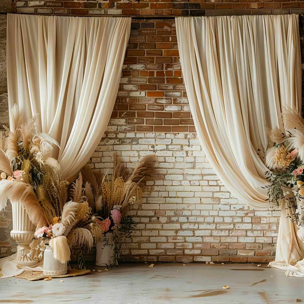 Boho Backdrop Ideas Earthy Bedroom Dried Floral Backdrop GQ2-36