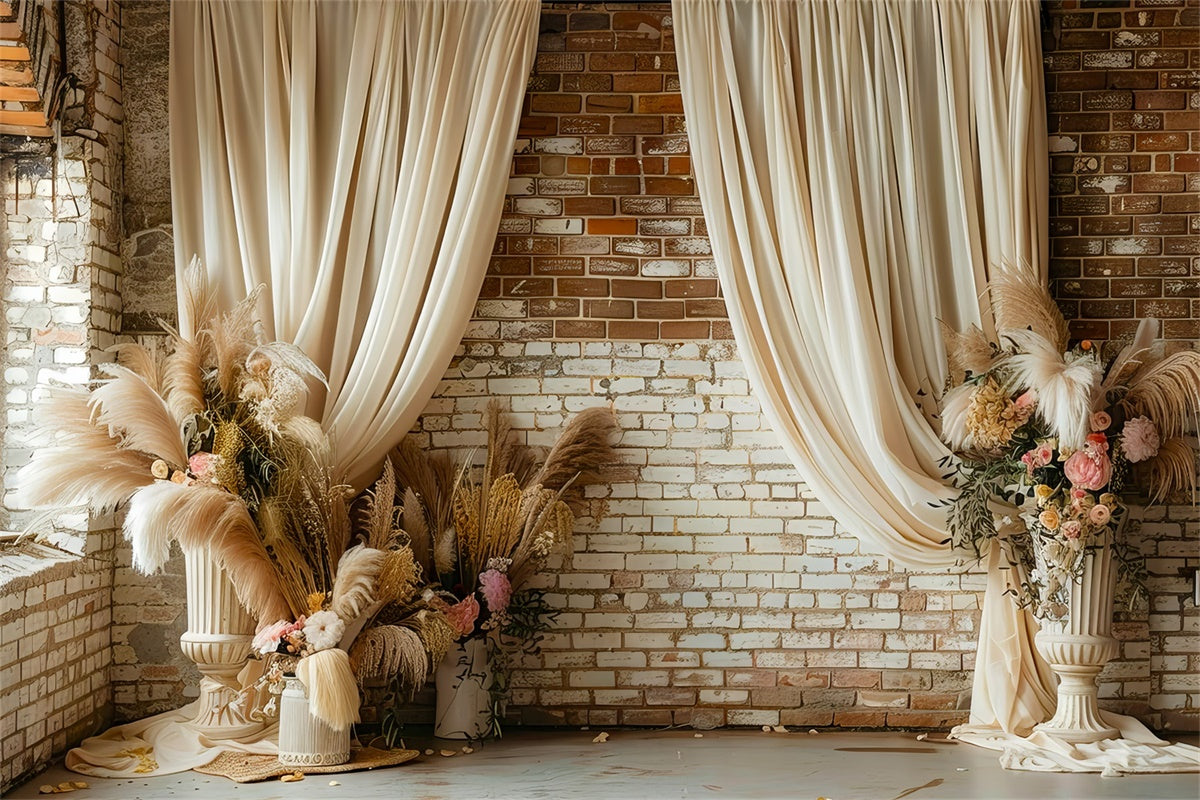 Boho Backdrop Ideas Earthy Bedroom Dried Floral Backdrop GQ2-36