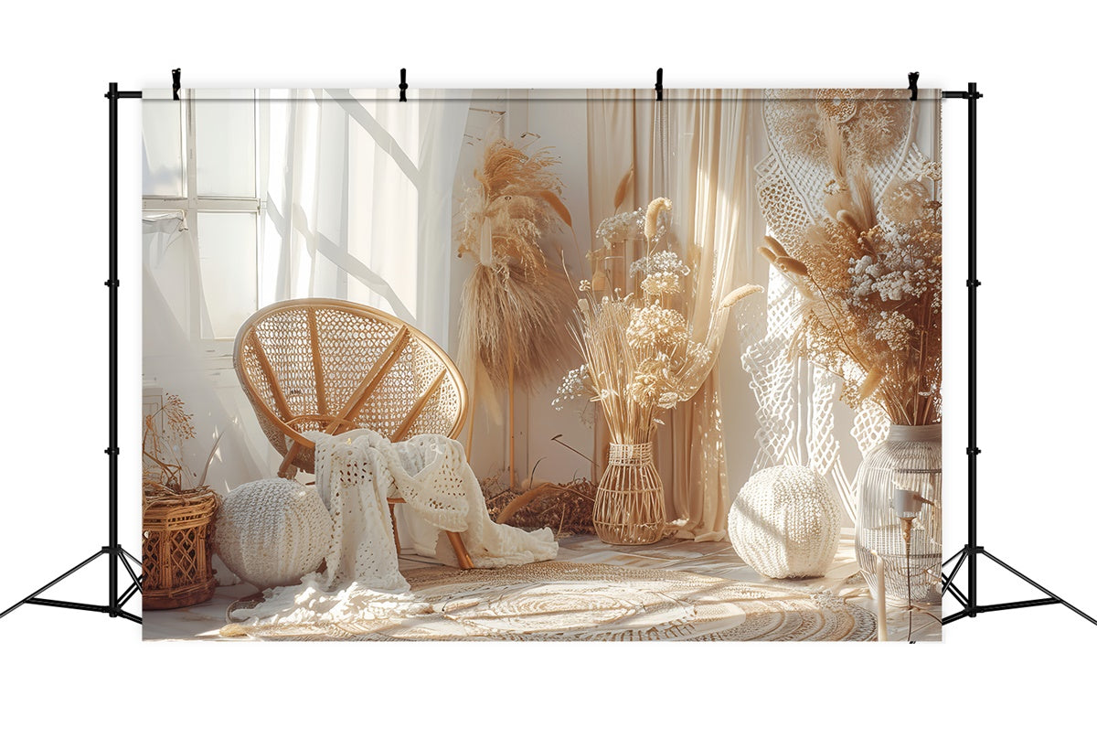 Boho Backdrops Pampas Floral Chic Corner Backdrop GQ2-37