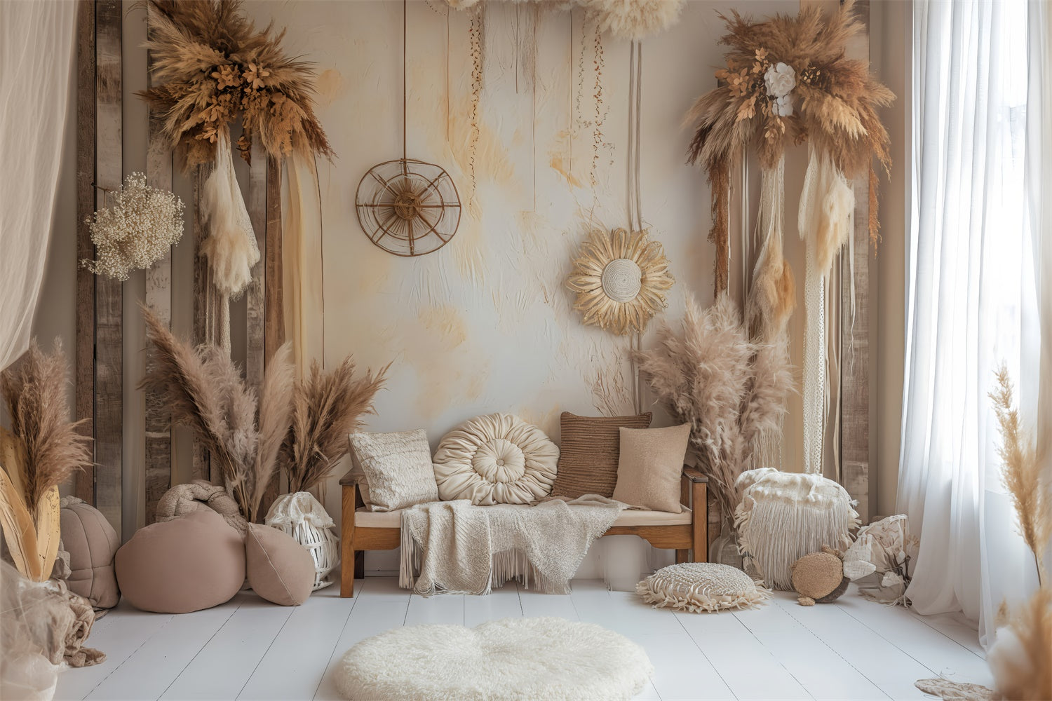 Boho Backdrop Ideas Soft Neutral Boho Home Vibe Backdrop GQ2-39