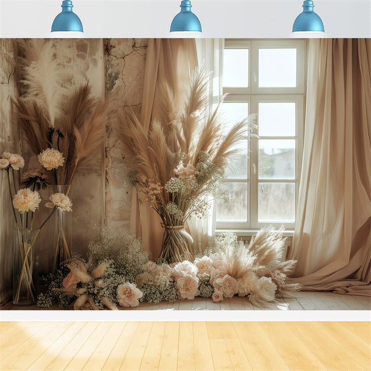 Boho Backdrops Dreamy Flower-Laden Window Backdrop GQ2-40