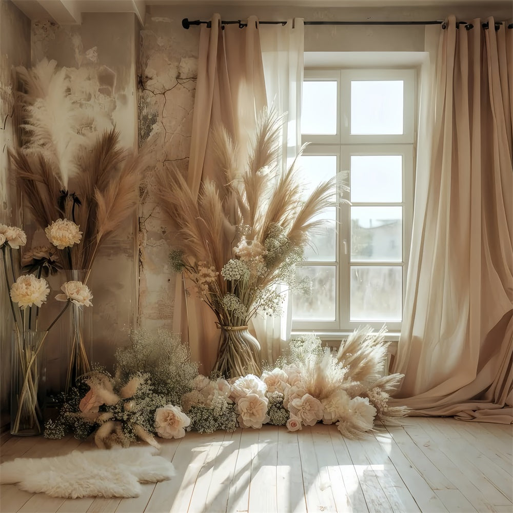 Boho Backdrops Dreamy Flower-Laden Window Backdrop GQ2-40