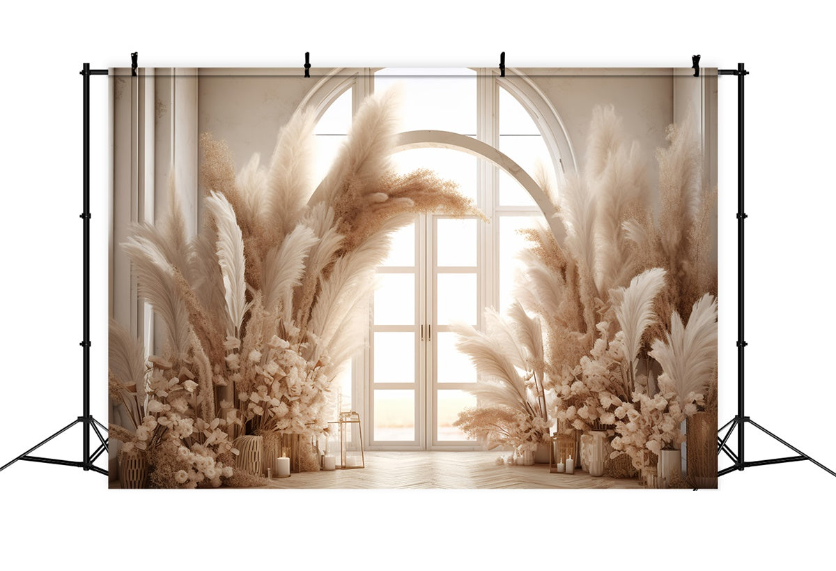 Bohemian Backdrop Pampas Grass Candle Floral Backdrop GQ2-42