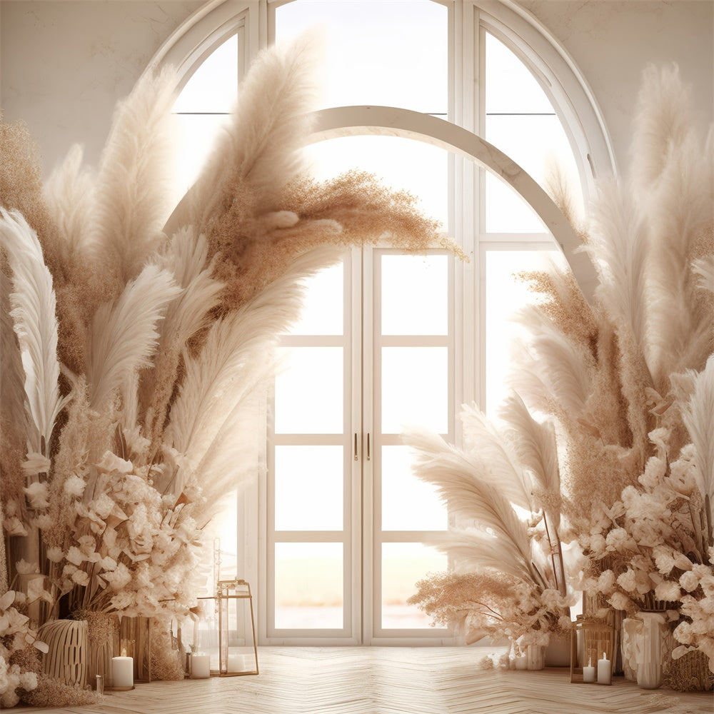 Bohemian Backdrop Pampas Grass Candle Floral Backdrop GQ2-42