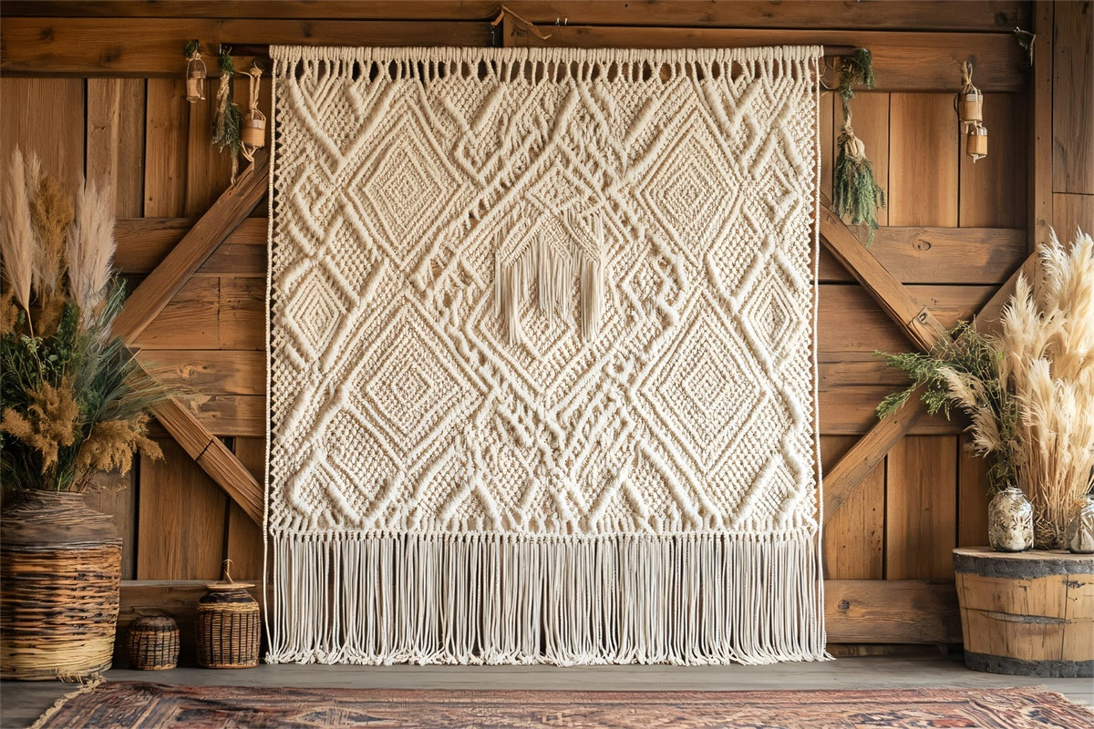 Boho Backdrop Macrame Wall Chic Fringe Backdrop GQ2-49