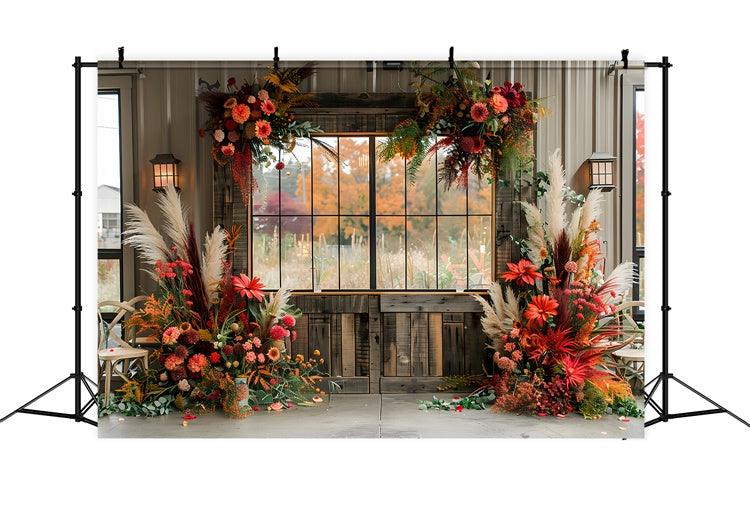 Bohemian Backdrop Floral Window Frame Backdrop GQ2-57