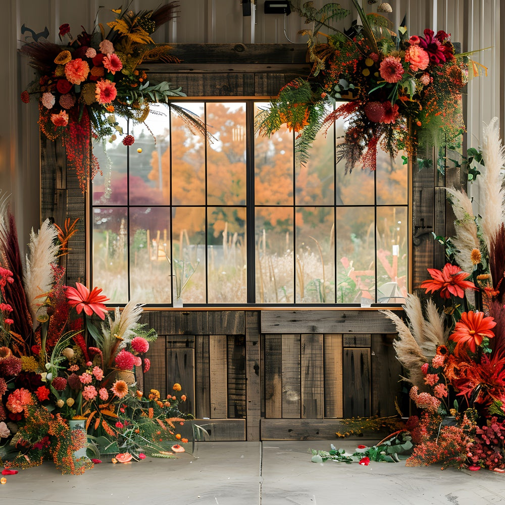 Bohemian Backdrop Floral Window Frame Backdrop GQ2-57