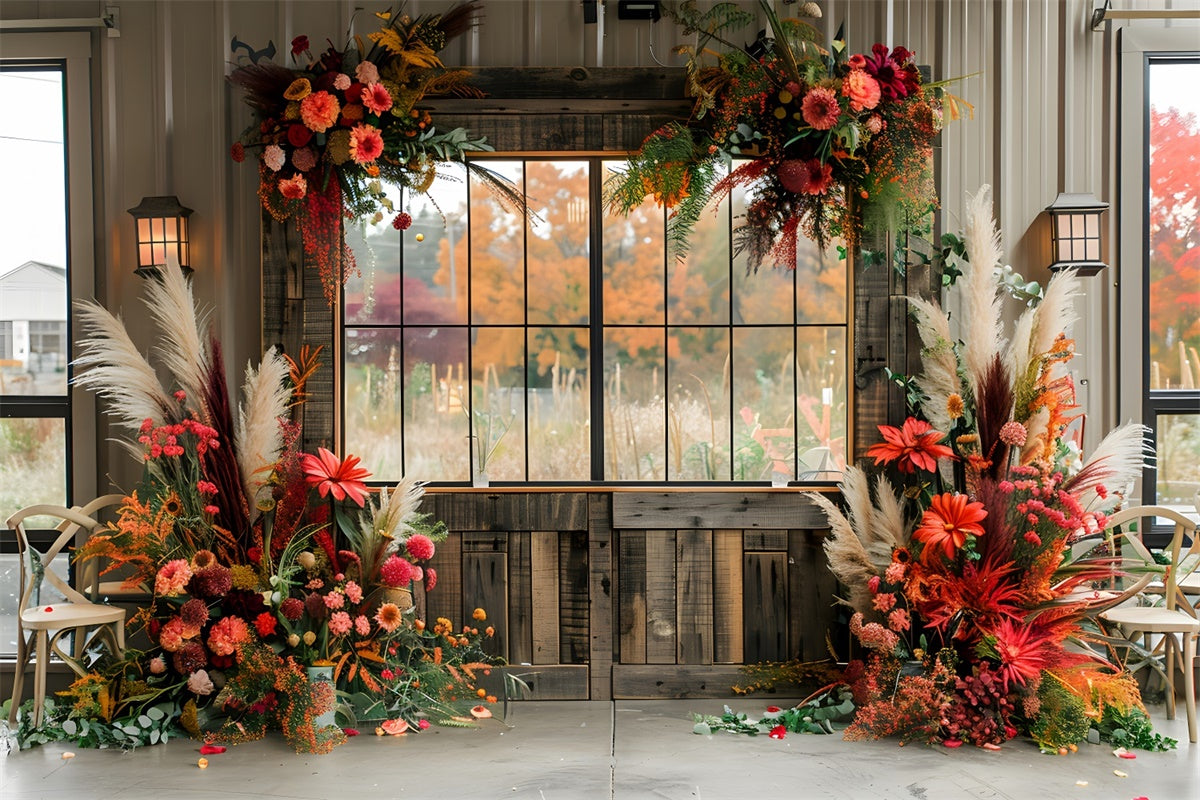 Bohemian Backdrop Floral Window Frame Backdrop GQ2-57