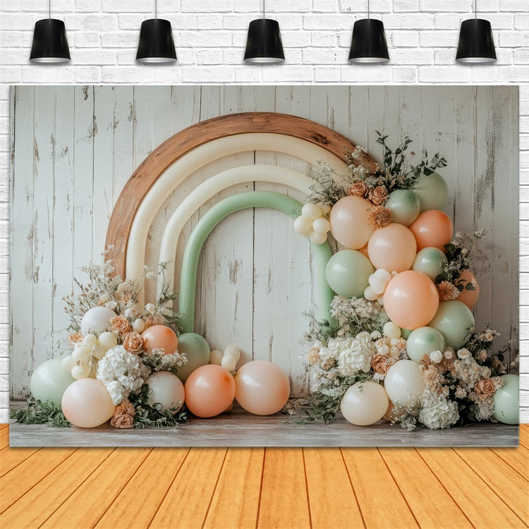 Boho Arch Backdrop Balloon Florals Photography Backdrop GQ2-64